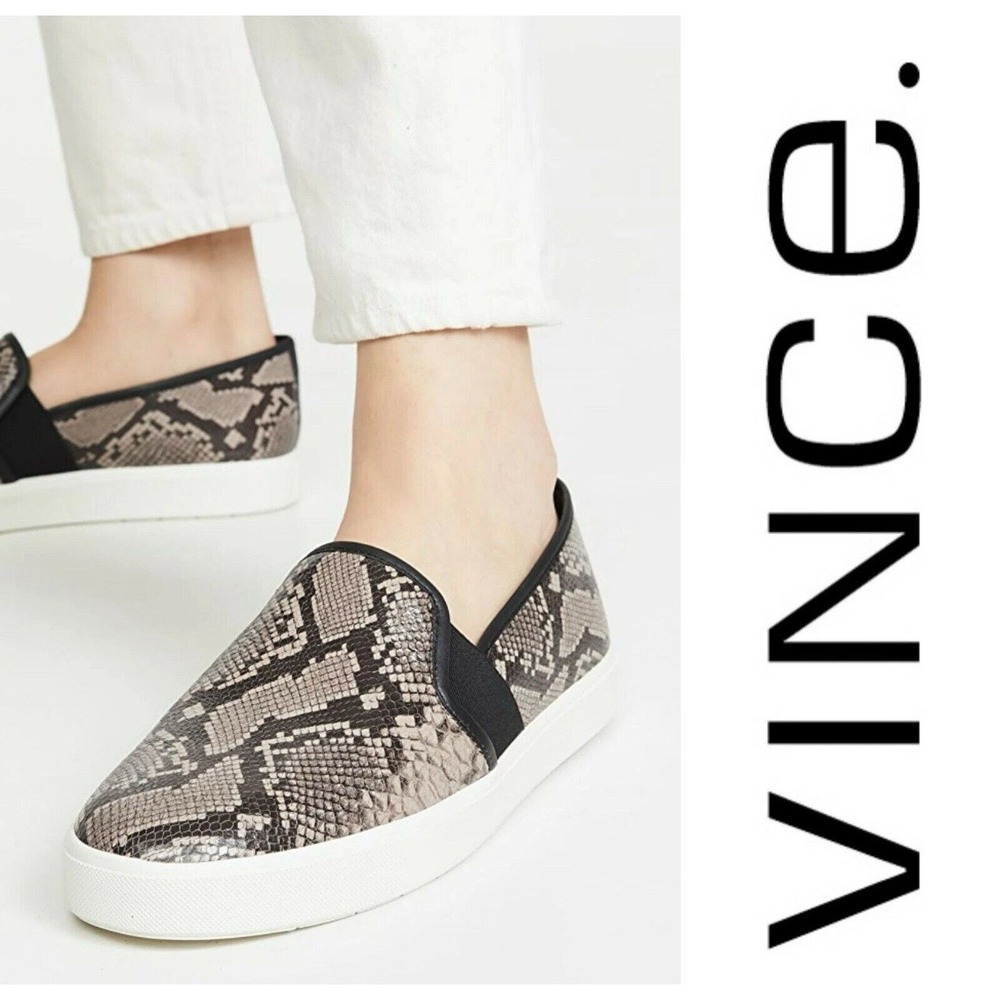 Vince Women's 7.5M EU 38 'Blair 5' Snakeskin Texture Leather Slip-On Sneakers